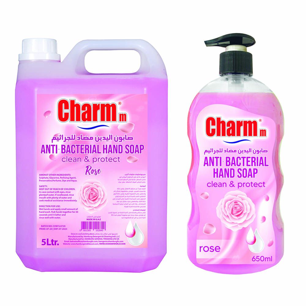 Charmm Antibacterial Liquid Hand Soap Rose 5L Hand Soap Rose