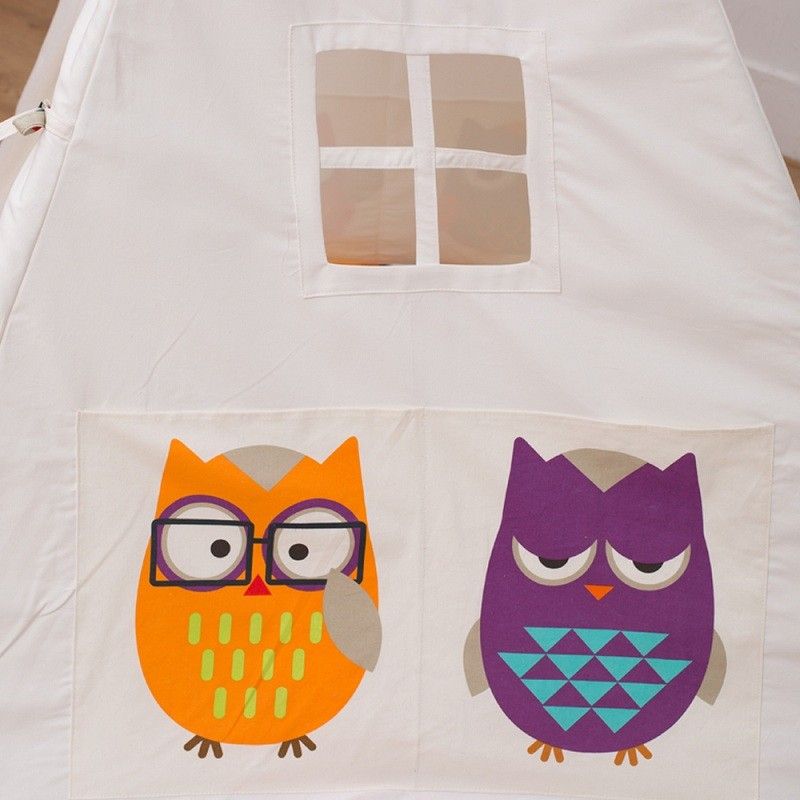 Cherry Pick Owl Teepee made with Durable Cotton Canvas.