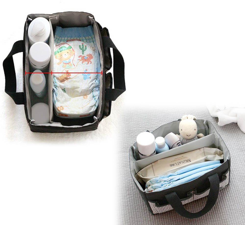 Cherubs - Baby Diaper Caddy Organizer - Black