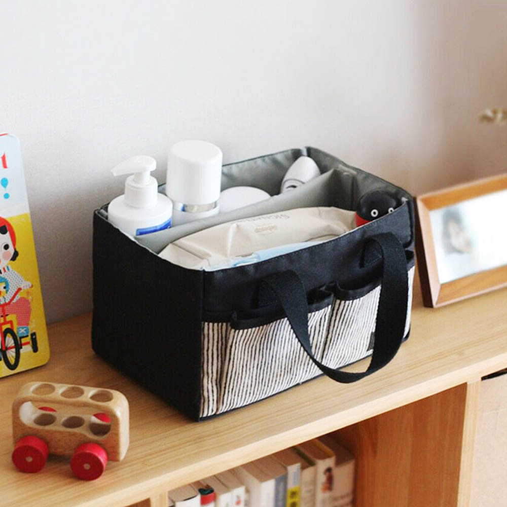 Cherubs - Baby Diaper Caddy Organizer - Black
