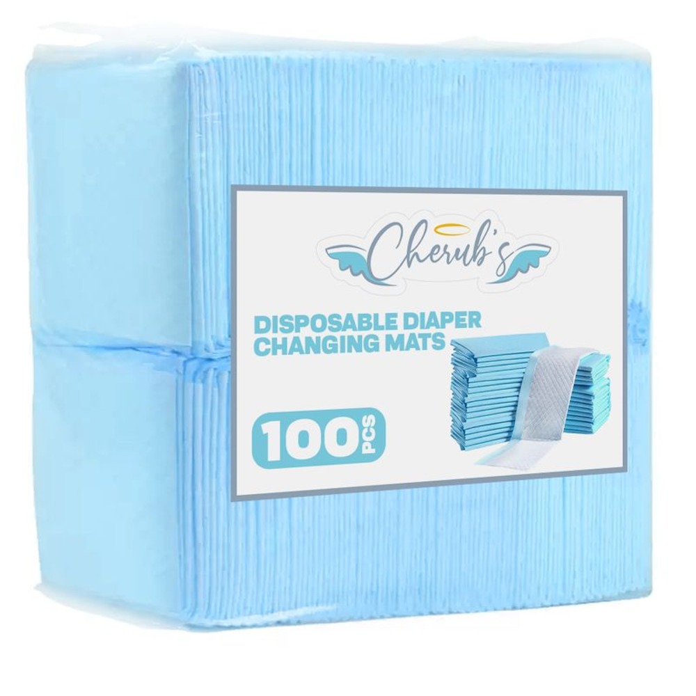 Cherubs - Disposable Diaper Changing Mat - Blue 100pcs