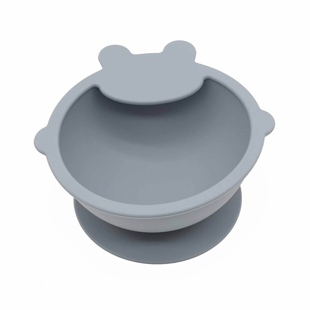 Cherubs - Silicone Baby Feeding Plate Set - Gray