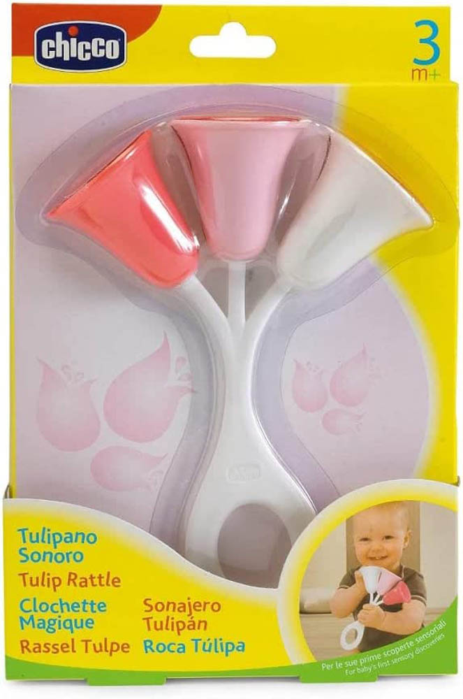 Chicco - Baby Senses Tulip Baby Rattle 3m-18m - Pink