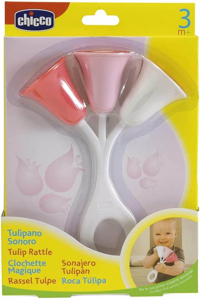 Chicco - Baby Senses Tulip Baby Rattle 3m-18m - Pink