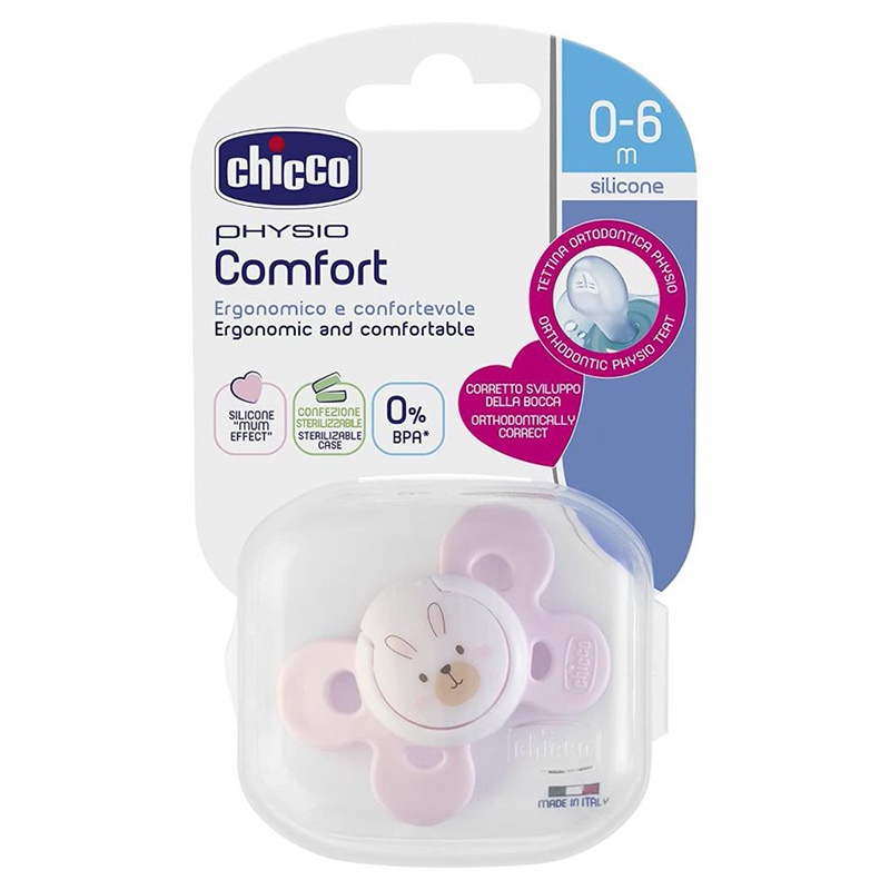 Chicco - Physioforma Comfort Silicone Baby Pacifier 0 - 6M 1Pc - Girl