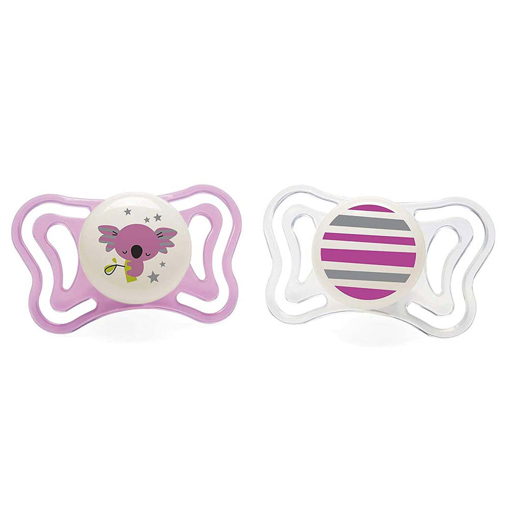 Chicco - Physioforma Light Silicone Baby Pacifier 2 - 6m 2Pcs - Lumi Night