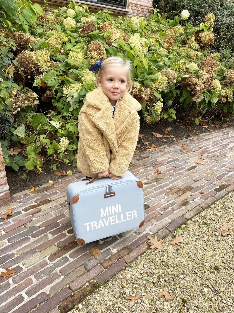 Childhome - Mini Traveller Kids Suitcase - Gray Off White
