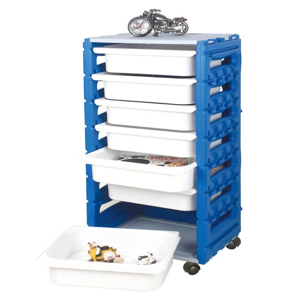 Ching Ching - 7 Drawers Cabinet With Castor - Navy Blue