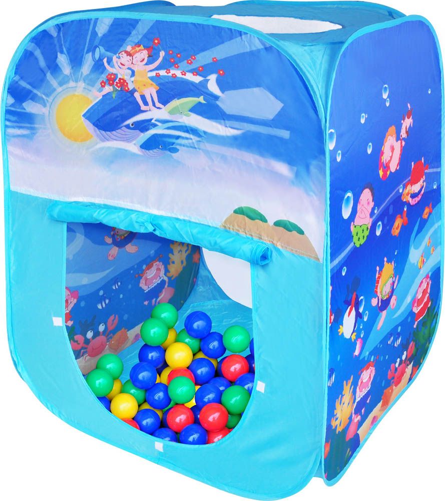 Ching Ching - Ocean Square Play House/Square + 100Pcs Balls (Dia: 7Cm Ball)