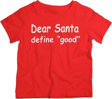 Twinkle Hands - Dear Santa Define Good - Chirstmas Tshirt - Red