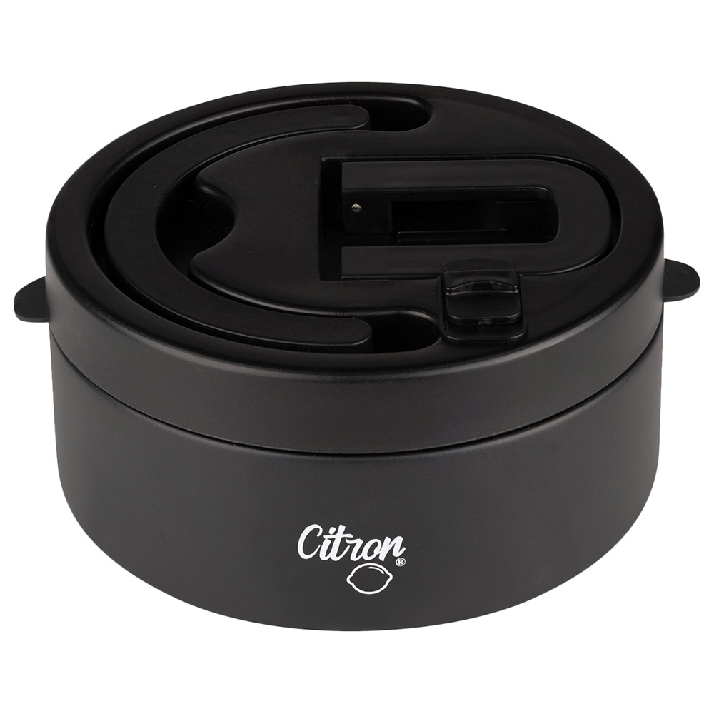 Citron - SS Food Jar 400ml With Compartments - Black