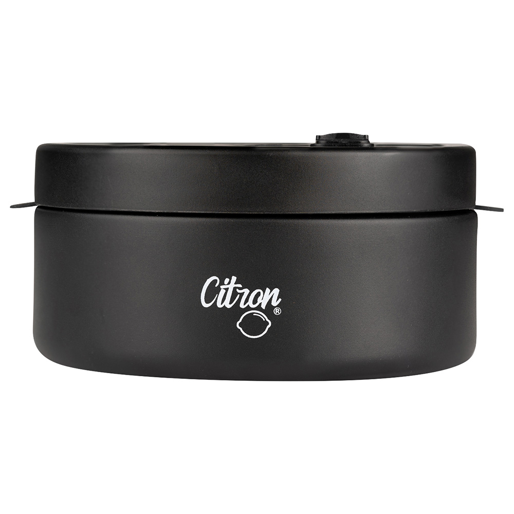 Citron - SS Food Jar 400ml With Compartments - Black