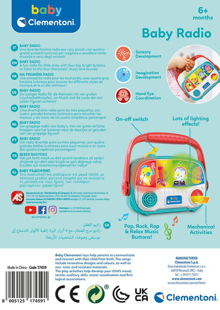 Clementoni - Baby My First Radio Battery Operated