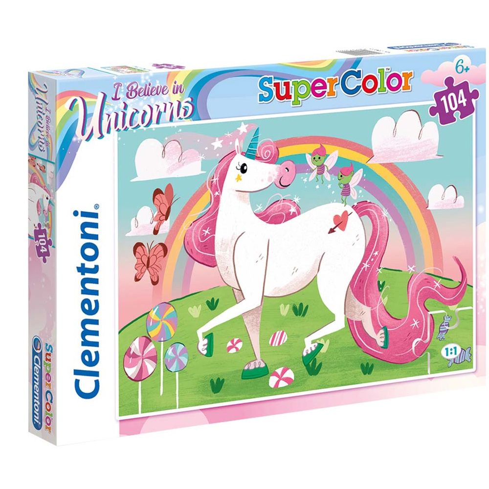 Clementoni I Believe in Unicorns Supercolor Puzzle - 104pcs