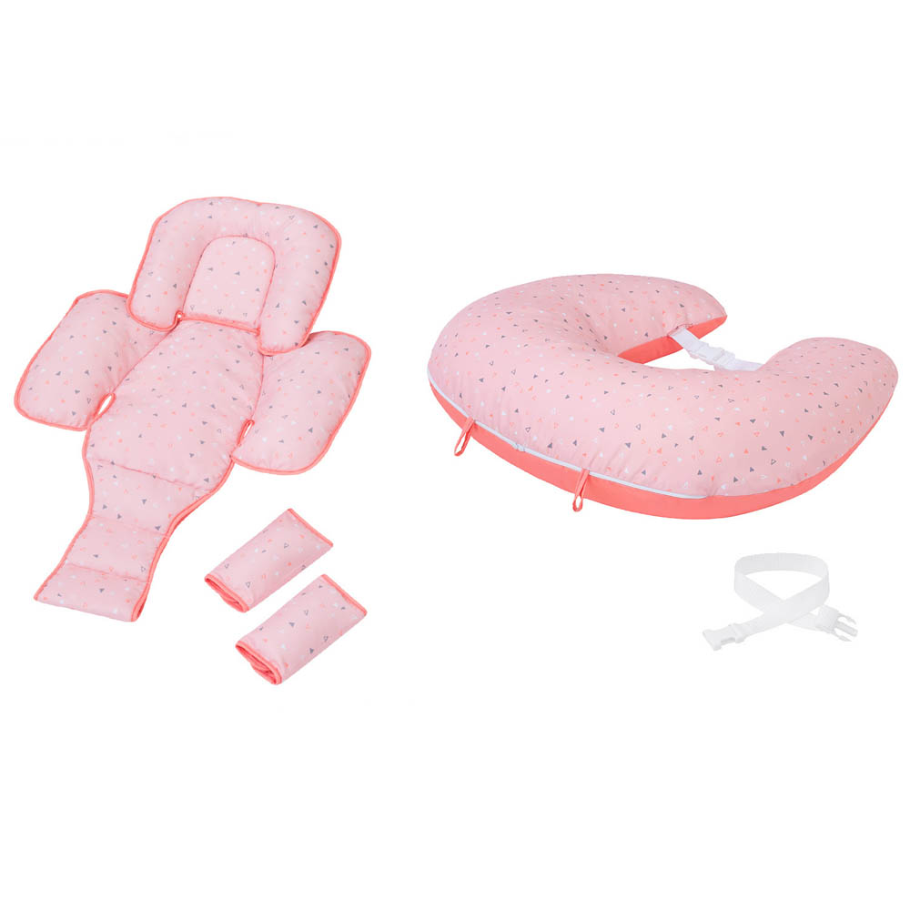 Clevamama ClevaCushion Nursing Pillow Baby Nest Coral Babystore.ae