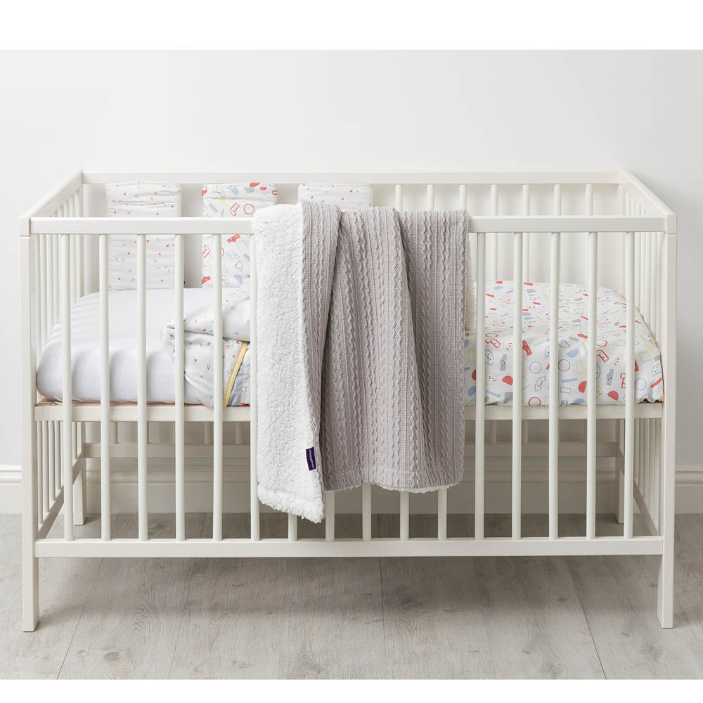 Clevamama - Luxe Sherpa Baby Blanket 75x100cm - Grey