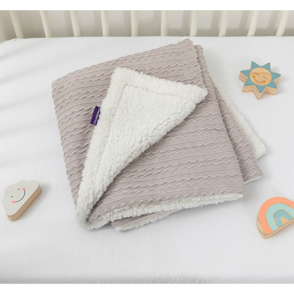 Clevamama - Luxe Sherpa Baby Blanket 75x100cm - Grey