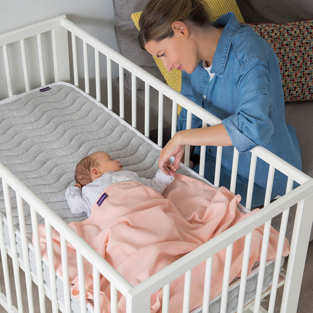 Clevamama - Waffle Weave Cotton Blanket Crib/Moses Basket 70 x 90 cm - Coral