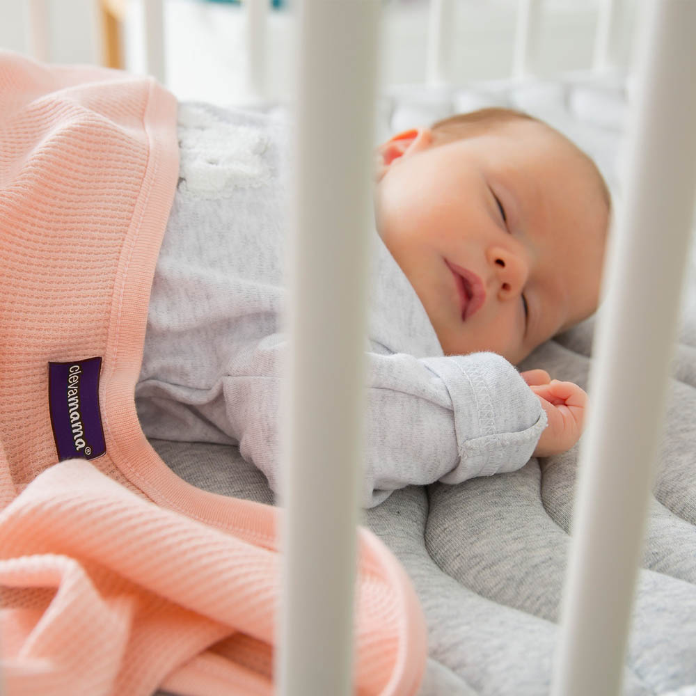 Clevamama - Waffle Weave Cotton Blanket Crib/Moses Basket 70 x 90 cm - Coral