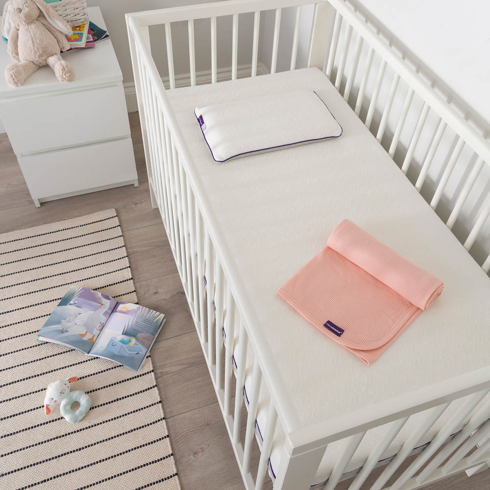 Clevamama - Waffle Weave Cotton Blanket Crib/Moses Basket 70 x 90 cm - Coral