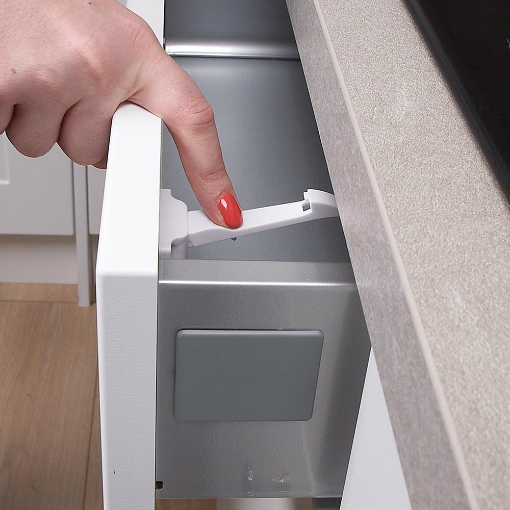Clippasafe Drawer & Cupboard Spring Latches - 2 Pcs/Pack (White) - Premium+ Range