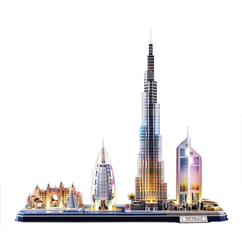 Cubic Fun - 3D Puzzle Led City Line Dubai 182 Pieces Battery Operated