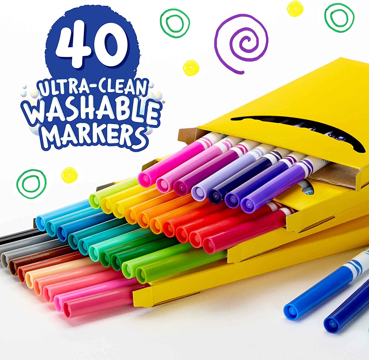 Crayola - 40 Ct. Ultra-Clean Washable Assorted Fine Line - Colormax Markers