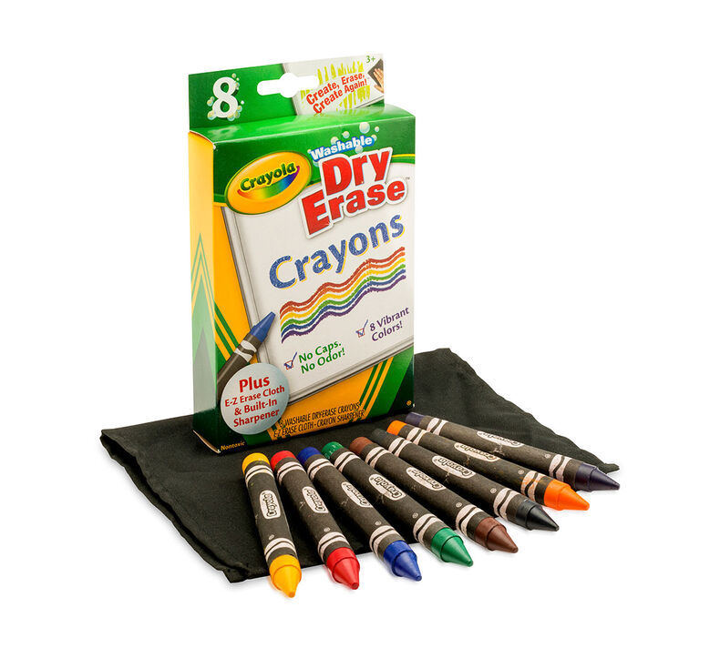 Crayola - 8 Ct. Dry-Erase Crayons, Large Size