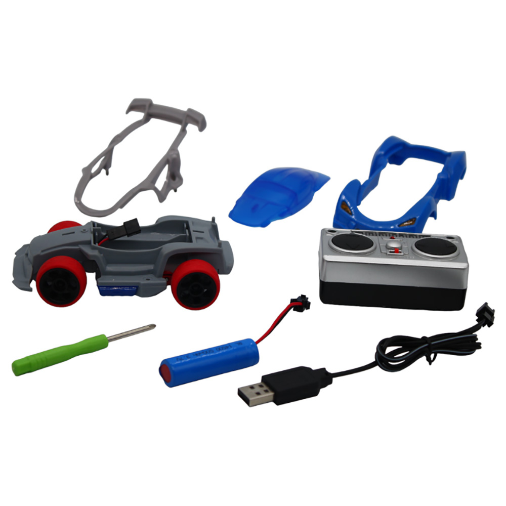 D-Power - 1:32 4 Wheel DIY R/C Car - Blue