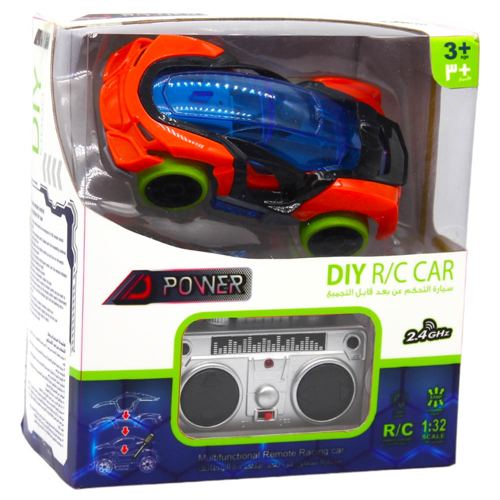D-Power - 1:32 4 Wheel DIY R/C Car - Red