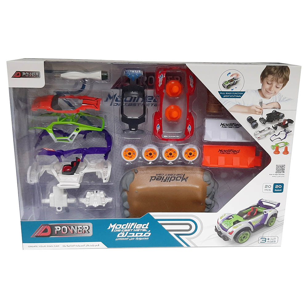 D-Power - 1:32 DIY Race Car - 20 pcs - Red