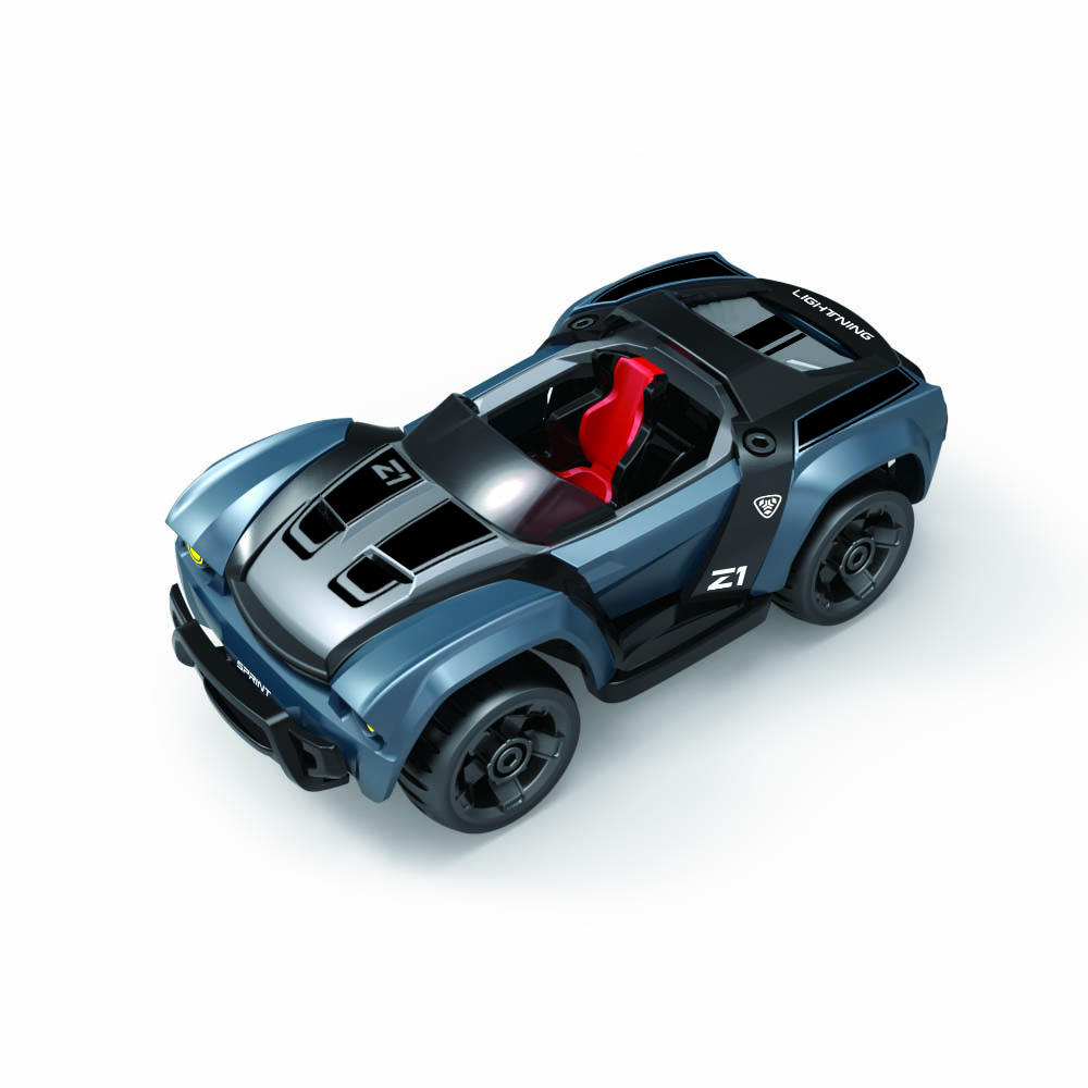 D-Power - 35pcs DIY Modified Race Car for Kids - Silver