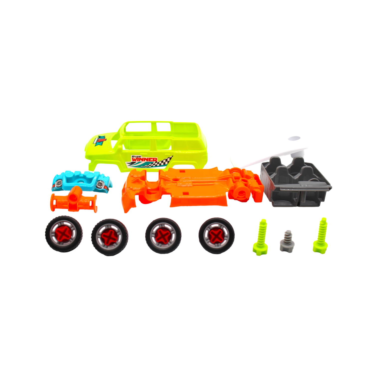 D-Power - DIY Smart Wheels Race Car for Kids | Car Building Toy Kit - Green