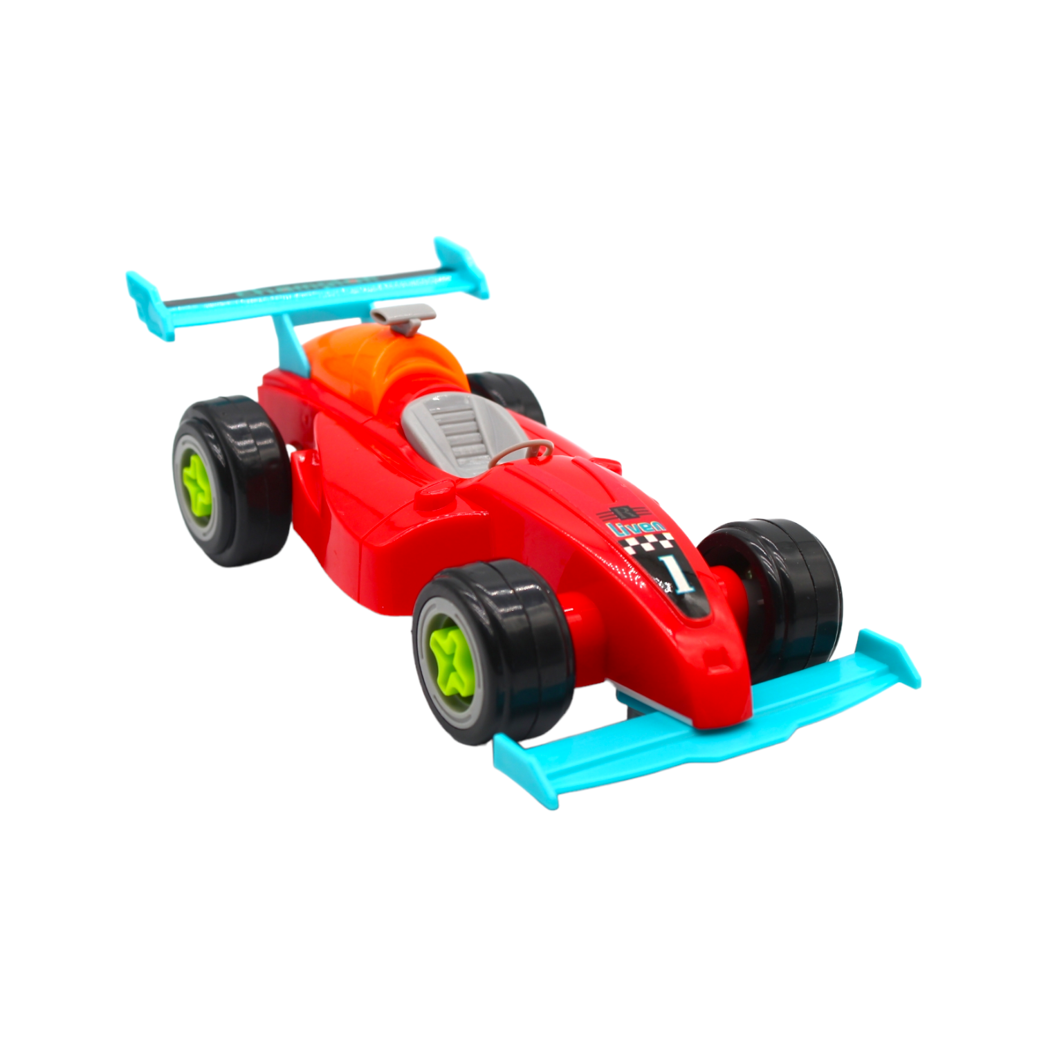 D-Power DIY Smart Wheels Race Car with Truck for Kids - Red