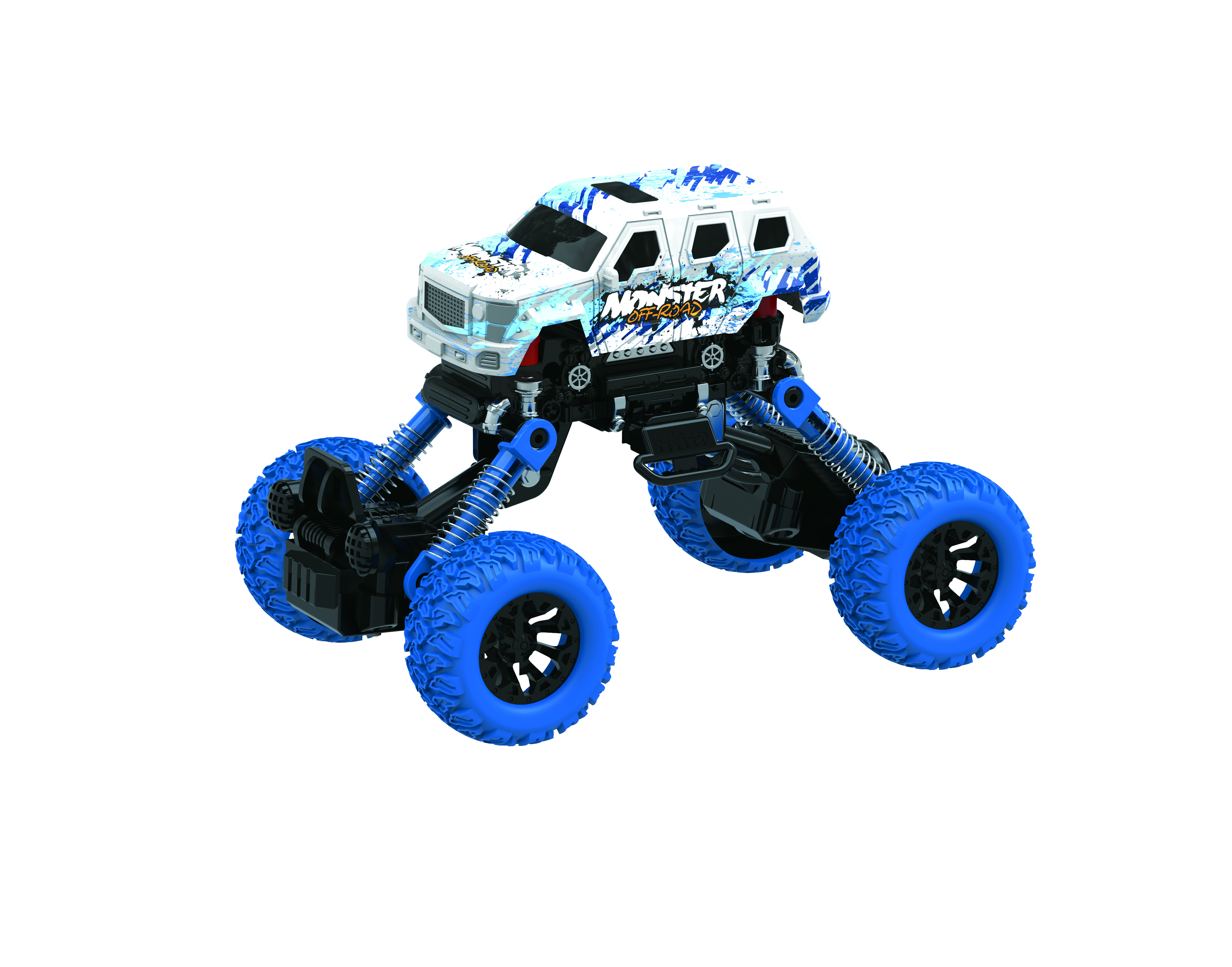 D-Power - Graffiti Off Road Monster Truck 4 Wheel Drive Car for Kids - White