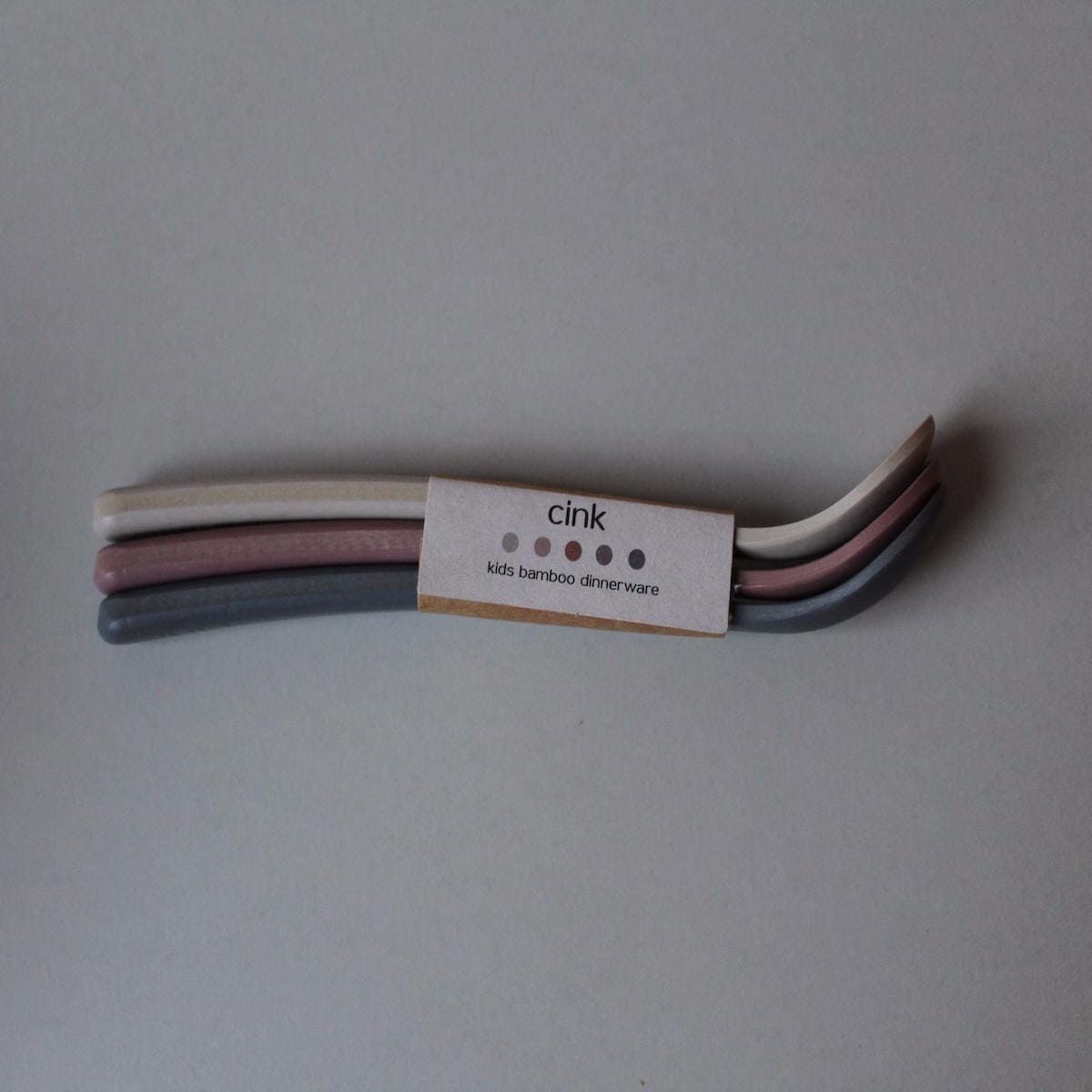Cink Bamboo Spoon 3-Pack Fog/Beet/Ocean