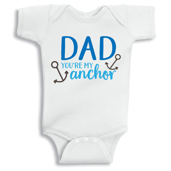 Twinkle Hands Dad you are my anchor Baby Onesie, Bodysuit, Romper