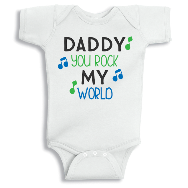 Twinkle Hands Daddy you rock my world Baby Onesie, Bodysuit, Romper