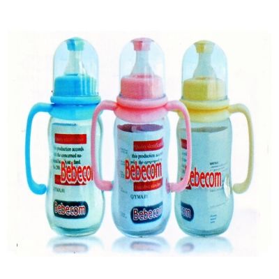Bebecom Glass 250ml Bottle with Handle - Assorted Colours