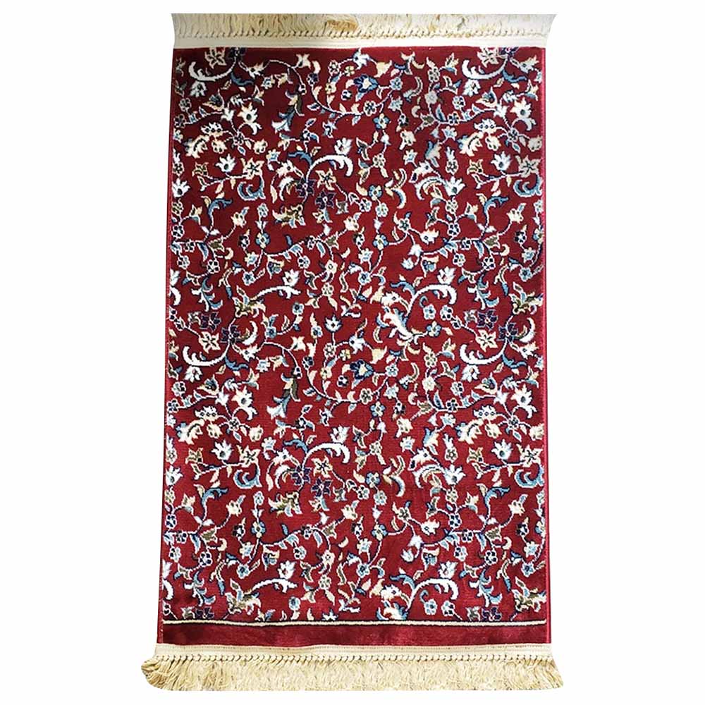 Deensquare - Al Rawdah Plain Premium Prayer Mat - Red color