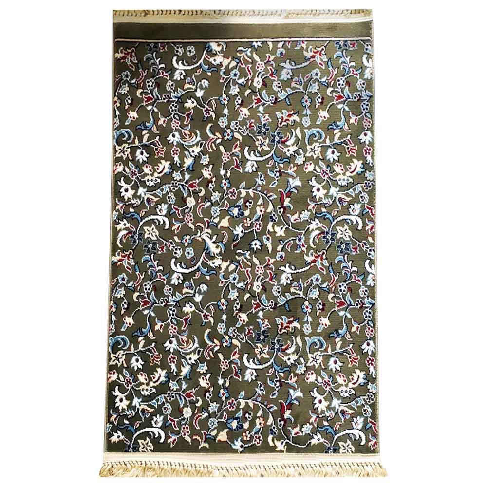 Deensquare - Kids Al Rawdah Plain Premium Prayer Mat - Green color