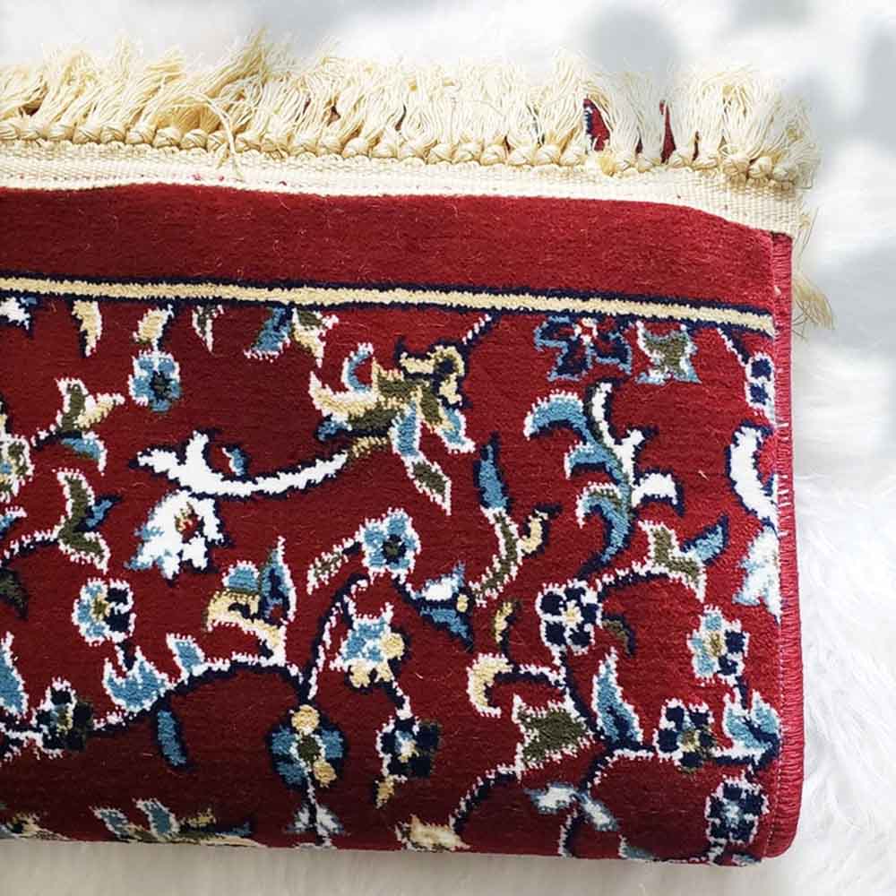 Deensquare - Kids Al Rawdah Plain Premium Prayer Mat - Red color