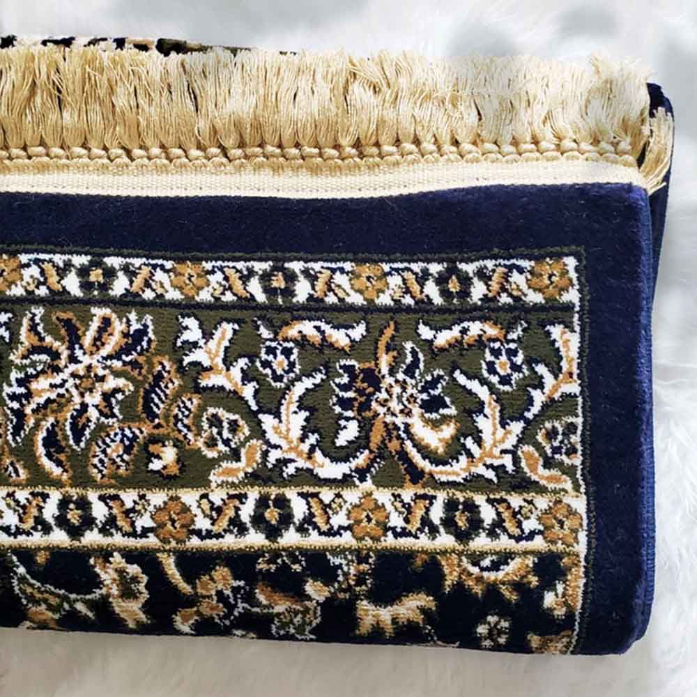 Deensquare - Premium New Al Rawda Prayer Mat - Navy Blue Color