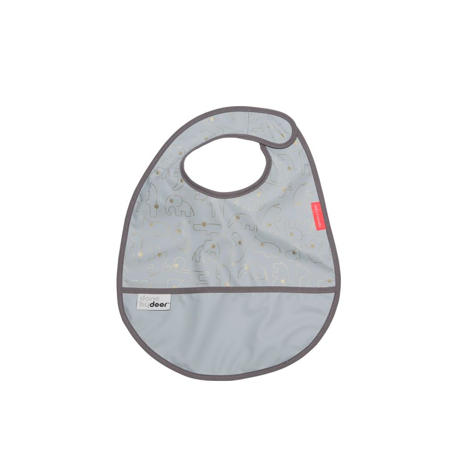 Done by Deer - Bib Wvelcro Contour Goldgrey