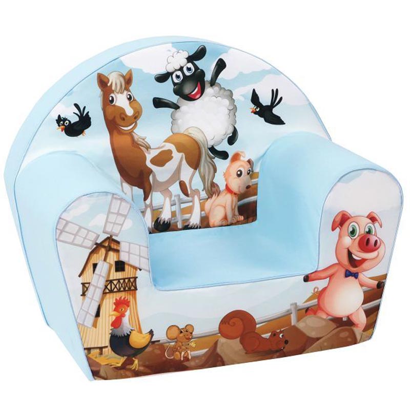 Delsit - Arm Chair Farm Animals - Blue