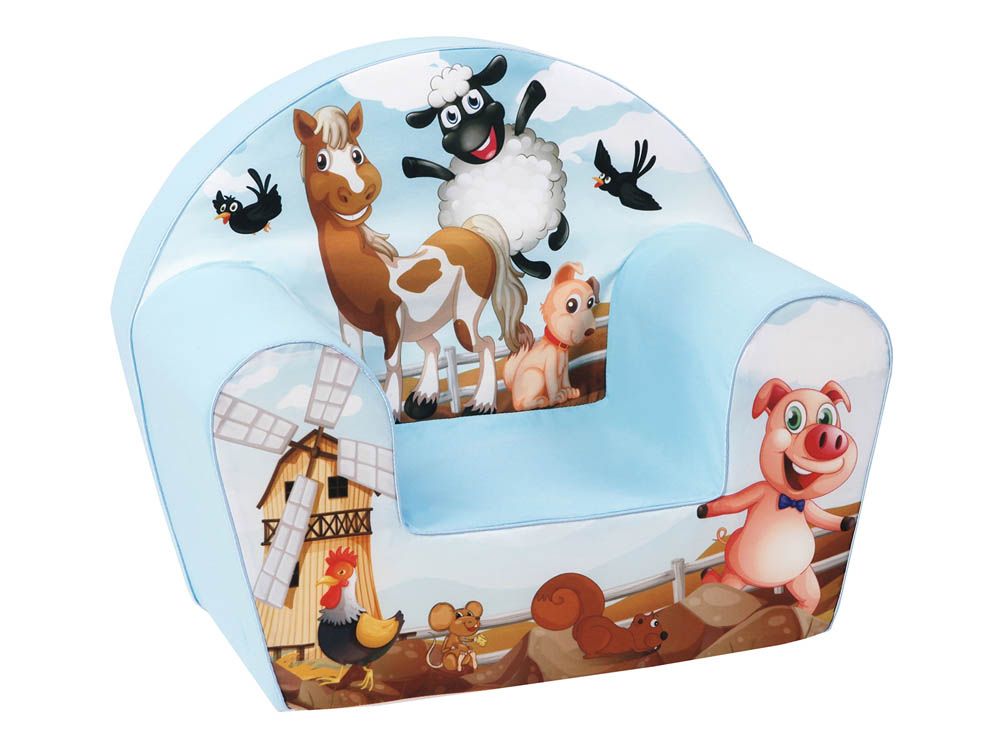 Delsit - Arm Chair Farm Animals - Blue