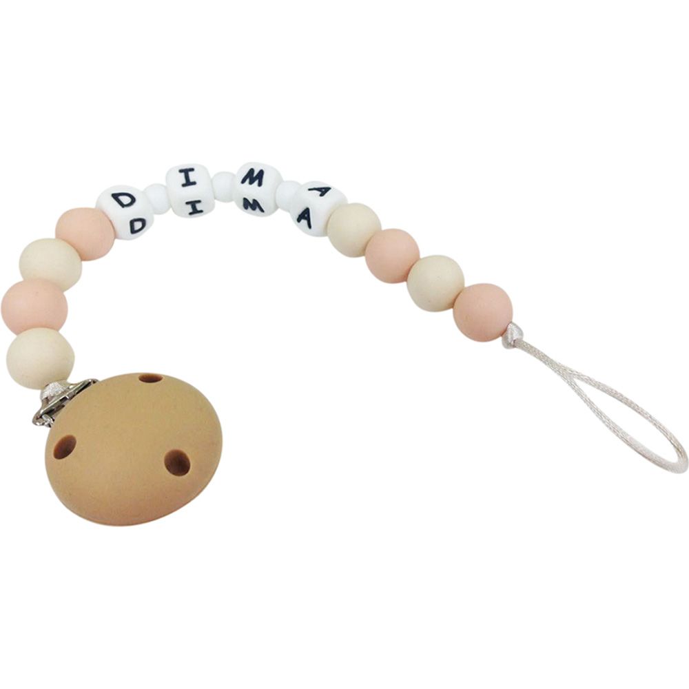 Desert Chomps Personalized Pacifier Clip - Peaches & Cream