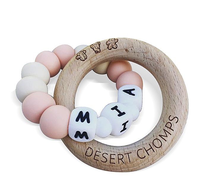 Desert Chomps Personalized Teether Lasso - Peaches & Cream