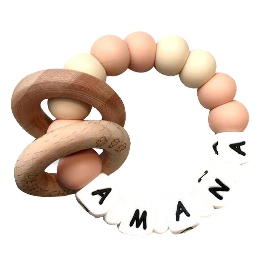 Desert Chomps Personalized Teether - Ringlet - Peaches & Cream