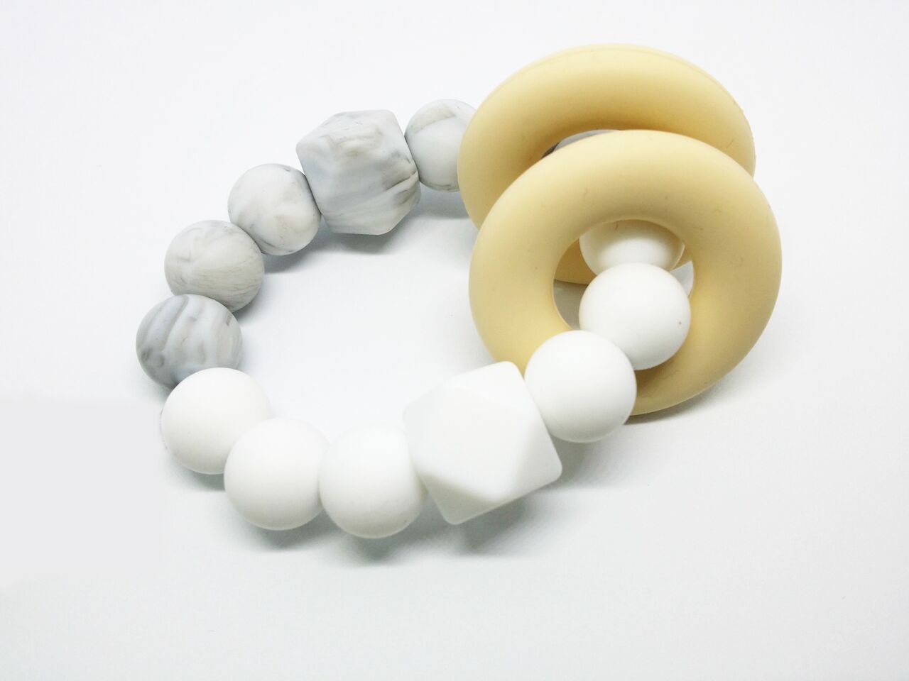 Desert Chomps Marble Pearl Vera Hexi Block Teether